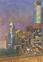 Lot 1308 - Ceri Shields (b.1964)
'CUP NOODLES' - BUILDINGS IN JAPAN
Signed with initials and dated '92 l.r.