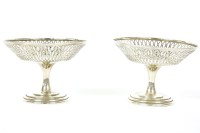 Lot 123 - A pair of silver bonbon dishes