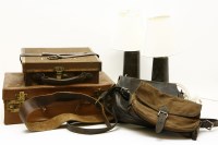 Lot 258A - Sundries: a leather and canvas cartridge box