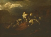 Lot 748 - Adrian Beeldemaeker (1625-1701)
SPANIELS IN A ROLLING LANDSCAPE
Signed l.r.?
