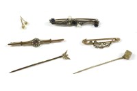 Lot 51 - An Art Nouveau silver and gold sapphire