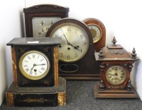 Lot 327 - A German three train chiming mantel clock