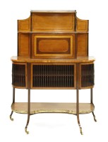 Lot 1032 - A Regency satinwood and strung demilune bonheur-du-jour