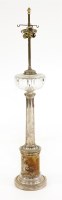 Lot 1090 - A large silver-plated oil lamp