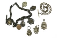 Lot 48 - Two silver Albert chains