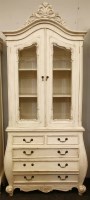 Lot 619 - A French style painted pine armoire