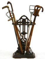 Lot 418A - A collection of vintage shooting sticks and walking sticks