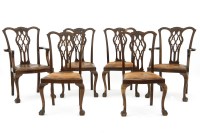 Lot 433 - A set of six Chippendale style mahogany dining chairs