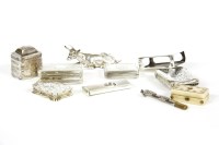 Lot 64 - A collection of silver vestas to include a modelled bull