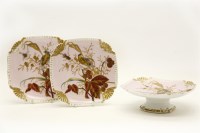 Lot 194 - A Victorian pink bird/insect dessert service