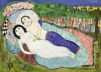 Lot 1189 - Dora Holzhandler (1928-2015)
'LOVERS IN JERUSALEM'
Signed and dated '90 l.r.