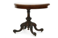 Lot 383 - A 19th century whatnot demi-lune foldover card table