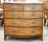Lot 430 - A George III mahogany bow fronted chest of drawers