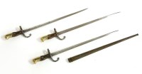 Lot 254 - Three French bayonets