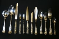 Lot 68 - A silver canteen of Kings pattern cutlery