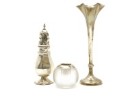 Lot 96 - A silver sugar caster of octagonal form