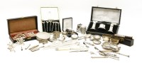 Lot 70 - A quantity of various silver and other bijouterie to include a miniature silver spinning wheel