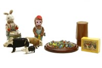 Lot 66 - A collection of toys including a clockwork rabbit