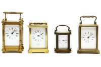 Lot 135 - An early 20th century brass carriage clock