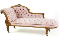Lot 316A - A Victorian carved walnut chaise longue