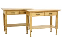 Lot 367A - Two late 19th century light oak side tables