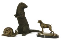 Lot 245 - A large modern bronze figure of an otter standing upright