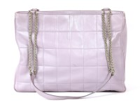 Lot 1123 - An Escada purple iridescent leather quilted handbag