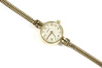 Lot 13 - A ladies 9ct gold Vertex mechanical bracelet watch