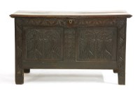 Lot 399 - An 18th century oak coffer