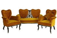 Lot 374 - A late 19th century nine piece salon suite