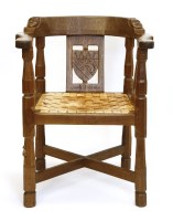 Lot 161 - A Robert ‘Mouseman’ Thompson monk’s armchair