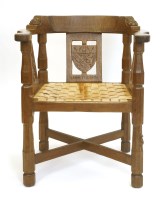 Lot 162 - A Robert ‘Mouseman’ Thompson monk’s armchair