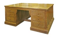Lot 171 - A Robert ‘Mouseman’ Thompson oak partners' desk