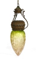 Lot 85 - A glass hanging light