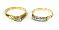Lot 23 - A gold single stone diamond ring