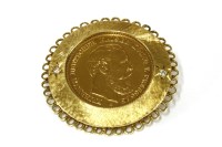 Lot 43 - A German 10 mark gold coin set in a brooch mount