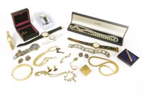 Lot 122 - A collection of jewellery to include a two row cultured pearl and faceted button gemstone bead necklace