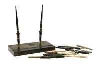 Lot 151 - A Sheaffers black marble desk stand
