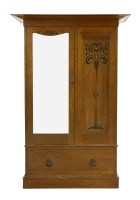 Lot 144 - A Scottish Arts and Crafts inlaid wardrobe