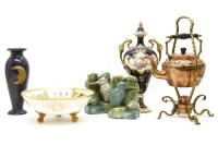 Lot 386 - An Arts and Crafts copper and brass spirit kettle and stand
