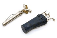 Lot 138 - A set of silver tooth picks in the form of gold clubs