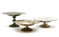 Lot 205 - A set of three silver comports