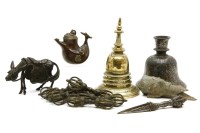 Lot 351 - Metal wares including a hookah pipe base