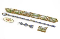 Lot 39 - A Norwegian silver blue and black enamel bracelet