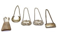 Lot 157 - Four 19th century silver wine labels