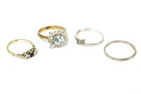 Lot 30 - A 9ct gold topaz and cubic zirconia square cluster ring