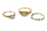 Lot 47 - A gold single stone zircon ring marked 9ct