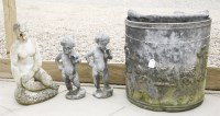 Lot 560 - A lead planter of demi lune form