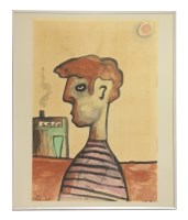 Lot 311 - Philippe Mora
Portrait study
watercolour 
together with two Beatles books with artwork by Philip Mora and a book on his works
(Philip Mora is a film director and artist)