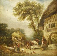 Lot 377 - Circle of John Anthony Puller (1821-1867)
FIGURES OUTSIDE AN INN